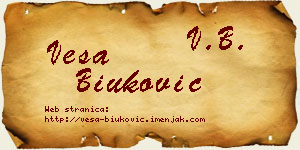 Vesa Biuković vizit kartica